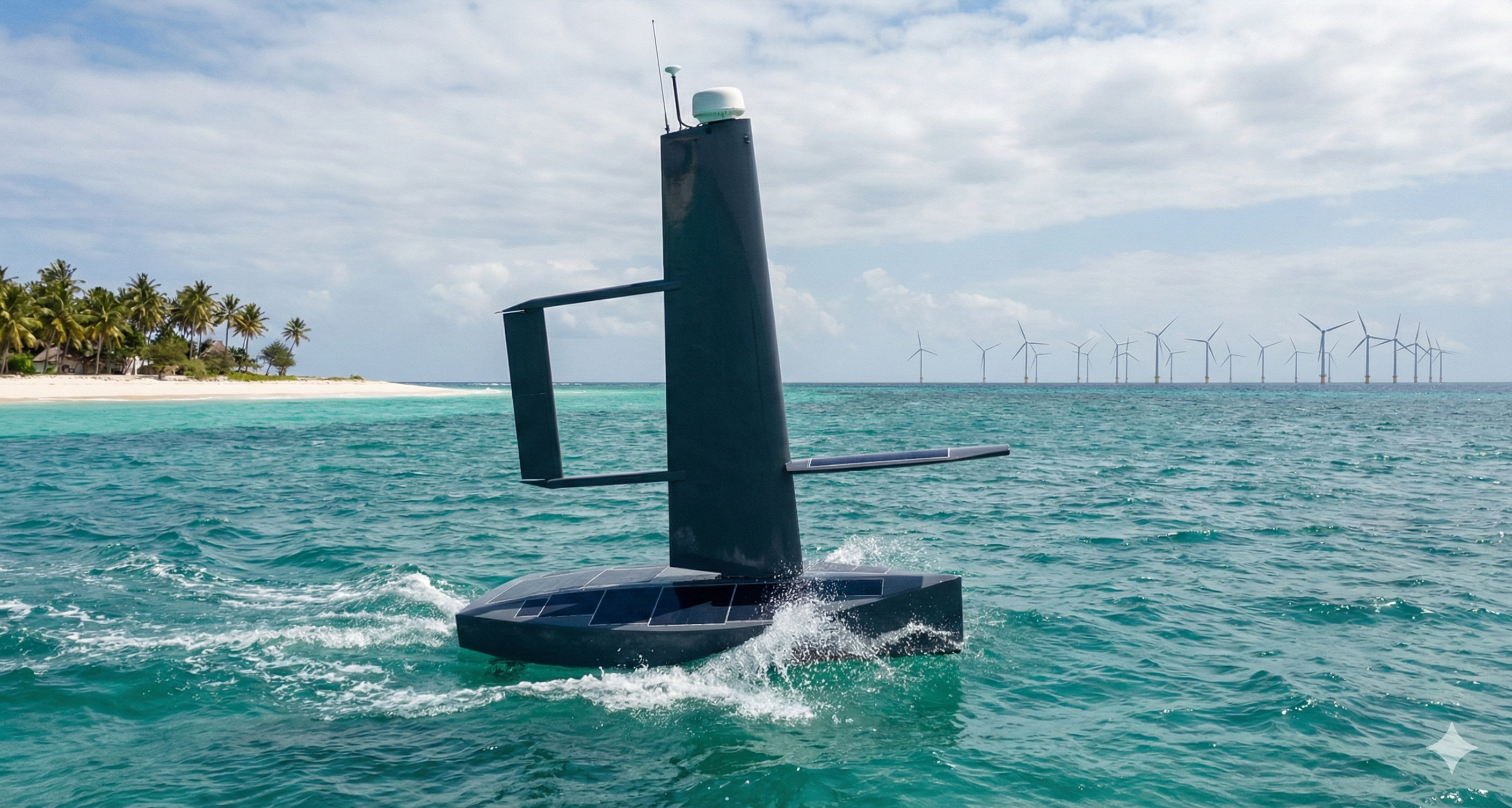 Autonomous USV detecting illegal fishing vessel